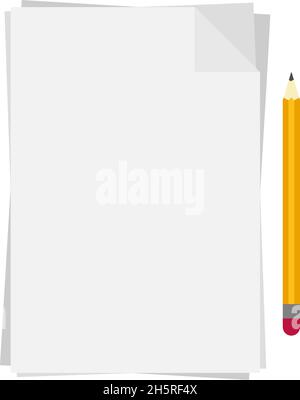 Leeres Papierblatt flach, tolles Design für jeden Zweck. Quiz-Symbol. Flache Ausführung isoliert. Stock Vektor