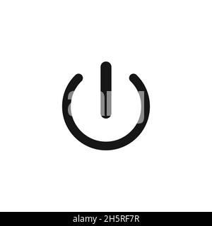 Schwarzes Abschaltsymbol auf hellem Hintergrund. Leistungsvektor-Symbol, Energiesymbol. Stock Vektor