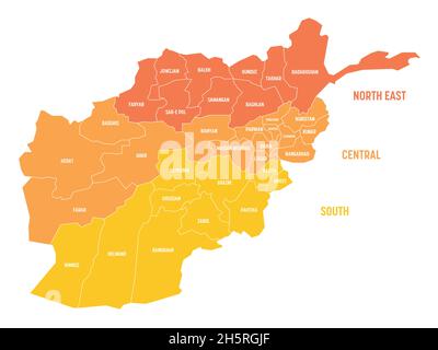 Afghanistan - regionale Karte der Provinzen Stock Vektor