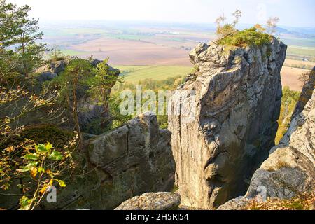 Sandsteinformationen bei Draske Svetnicky Stockfoto