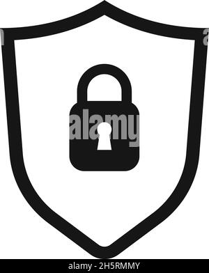 Symbol für das Abschirmschloss für die Gestaltung der Website. Isoliertes Vektorzeichensymbol Stock Vektor