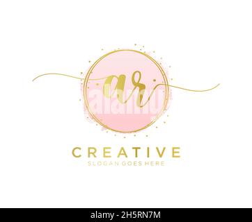 AR feminines Logo. Verwendbar für Natur, Salon, Spa, Kosmetik und Beauty Logos. Flaches Vektor-Logo-Design-Template-Element. Stock Vektor
