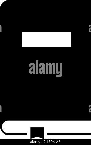 Buch schwarz isoliert Symbol auf weißem Hintergrund in flach. Vektorgrafik Stock Vektor