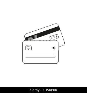Bankkarten-Symbol mit flachem Grafikdesign. Isolierte Vektordarstellung Stock Vektor