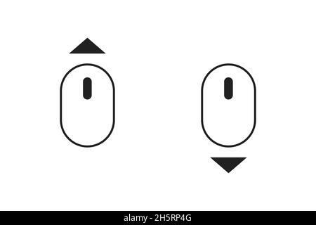 Wischen Sie mit der Maus nach oben und unten über das moderne isolierte Symbol. Vektorsymbol für WAB umreißen Stock Vektor