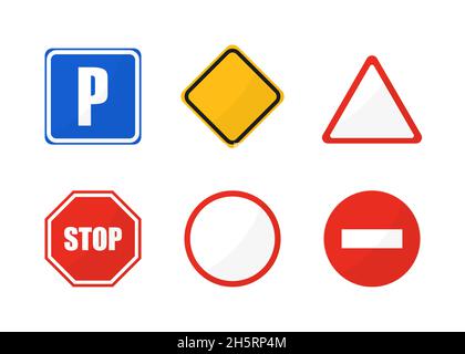 Straßenschild flaches Symbol auf weißem Hintergrund. Vektor-isoliertes Symbol Stock Vektor