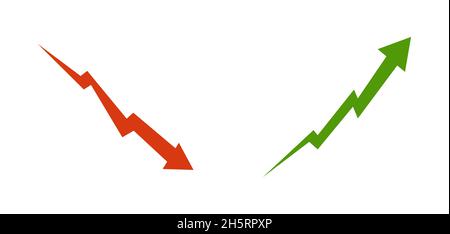 Pfeil nach oben und unten in flacher Form, isoliertes Symbol. Vektorgrafik für WAB Stock Vektor