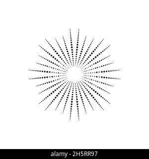 Abstraktes Halbtonrahlen-Muster. Cartoon-Stil moderne Vektor-Illustration Stock Vektor