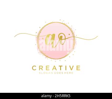 AO feminines Logo. Verwendbar für Natur, Salon, Spa, Kosmetik und Beauty Logos. Flaches Vektor-Logo-Design-Template-Element. Stock Vektor