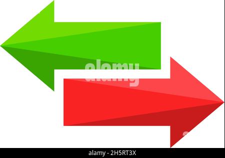 Pfeil links und rechts in flacher Ausführung. Vektor-issolierte Illustration für Webdesign Stock Vektor