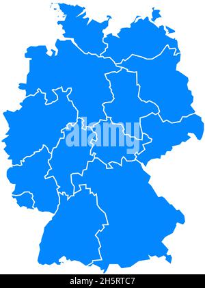 Symbol für den Kartenumriss in Deutschland. Darstellung von Geographie-Vektorgrafiken in flacher Ausführung Stock Vektor