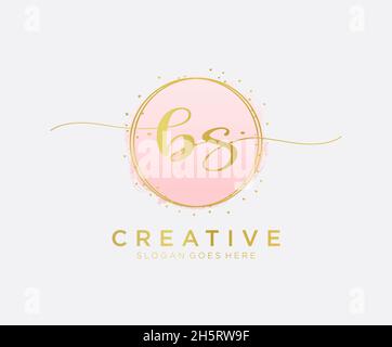 BS feminines Logo. Verwendbar für Natur, Salon, Spa, Kosmetik und Beauty Logos. Flaches Vektor-Logo-Design-Template-Element. Stock Vektor