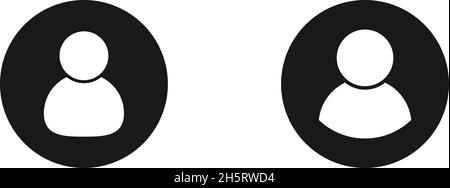 Benutzersymbol, flache Schaltfläche für Business- und App-Design. Vektorlinien-Illustration Stock Vektor