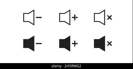 Symbol für die eingestellte Lautstärke. Isolierte Vektorgrafik für Audio-Tasten für Web- und App-Design. Stock Vektor