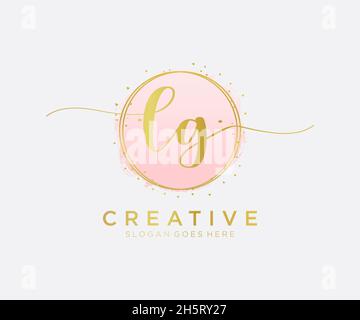 Feminines Logo von LG. Verwendbar für Natur, Salon, Spa, Kosmetik und Beauty Logos. Flaches Vektor-Logo-Design-Template-Element. Stock Vektor