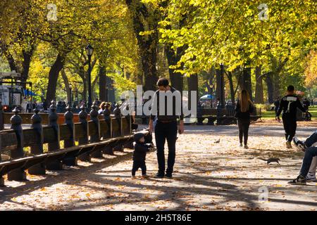 Der Central Park ist beliebt in der Herbstsaison, New York City, USA Stockfoto