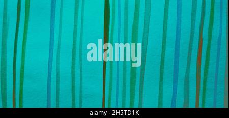 Von Hand Gefertigte, Blaugrün Gestrichelt. Muster Der Wasserlinien Für Kunst. Stockfoto