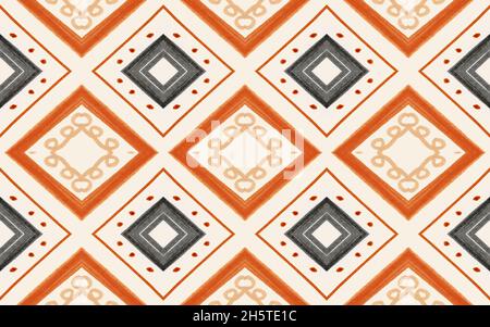 Nahtloses Aztekenmuster. Moderne Ikat Ornamente. Stockfoto