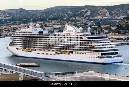 Regent Seven Seas Explorer, Marseille, Frankreich Stockfoto