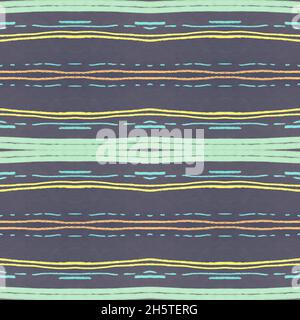 Nahtlose Fashion Stripes. Schwarzes und blaues Wasser Stockfoto