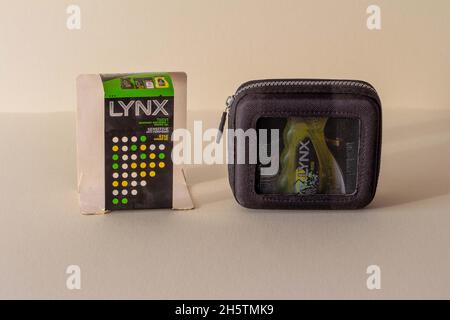 Koffer und Kiste für Travel Lynx Stockfoto