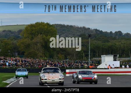 Colin Paton, Porsche 911, Oliver Bryant, Porsche 904 Carrera GTS, Robert Barrie, Porsche 911, Ronnie Hoare Trophy, Road Going Sports und GT Cars Repre Stockfoto