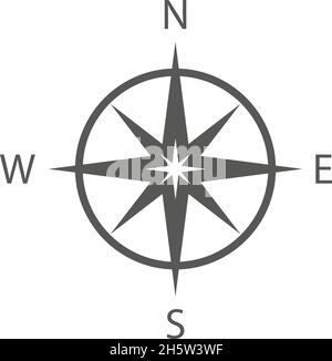 vektor Rose of Wind Ikone in flachem Stil Stock Vektor