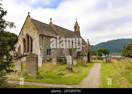 Rural Church UK; die Pfarrkirche von Saint Bega Bassenthwaite, Lake District National Park, Lake District, Cumbria UK Stockfoto