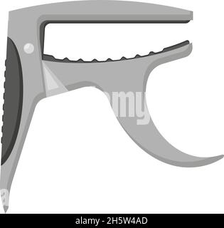 capo Gitarre in flacher Ausführung auf weißem Hintergrund Stock Vektor