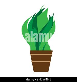 Blumentopf für Blätter. Illustration schöne Vektor-Cartoon von Blumentopf Natur Blüte Blumen Pflanze und botanische Stock Vektor