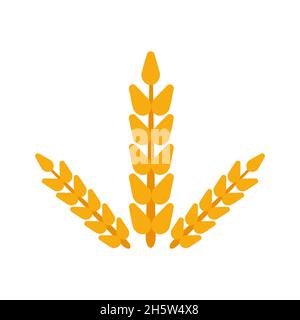 Esst Weizen. Brot Bio-Unternehmen Identität natürlichen Weizen und Ikone. Kontur und Landwirtschaft Weizen, Produkt Unternehmen. Ohren-Design im Farmstil. Bauernhof flach lo Stock Vektor