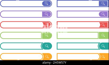 Satz von Farbsuchbalken im flachen Stil, Vektor Stock Vektor