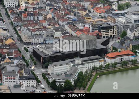 Bergen, Norwegen - 13. Jun 2012: Stadtpanorama, Draufsicht Stockfoto