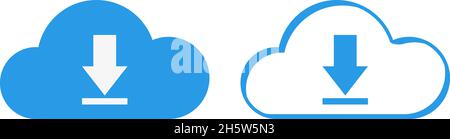 Einstellen des Uploads von Farbsymbole auf Cloud-Speicher, Vektor Stock Vektor