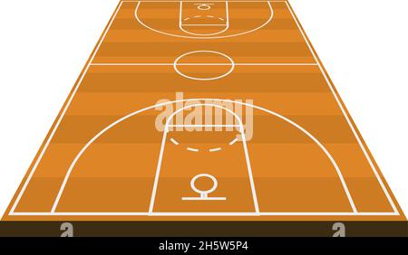 3d Basketballfeld Diagramm in flachem Stil, Vektor Stock Vektor
