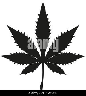 Marihuana Symbol Droge in schwarzem Symbol, Vektor-Illustration Stock Vektor