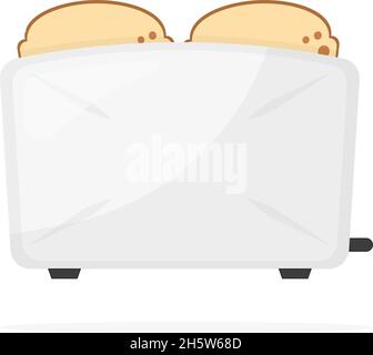 Toasts in Toaster isoliert in flachem Stil, Vektor Stock Vektor