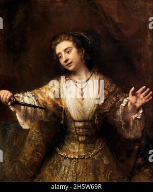 Lucretia von Rembrandt van Rijn (1606-1669), Öl auf Leinwand, 1664 Stockfoto