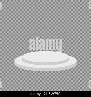 Weißes, rundes 3D-Podium auf transparentem Hintergrund, Vektor Stock Vektor