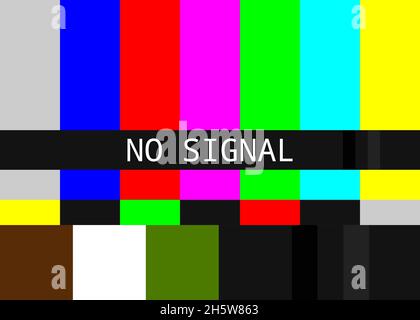 Alter fernsehbildschirm, kein Signalhintergrund in Flat Stock Vektor