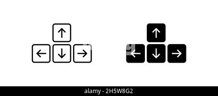 Pfeilsymbol der Tastaturtaste auf weißem Hintergrund. Einfache minimale flache Vektor für App und Web-Design Stock Vektor