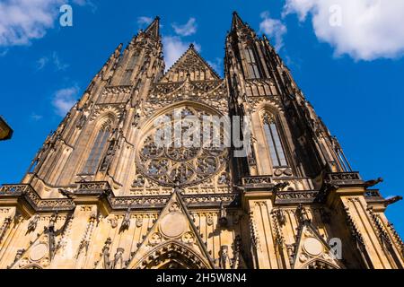 Katedrála Sv. Víta, Veitsdom, dritter Hof, Hrad, Schlossgebiet, Prag, Tschechische Republik Stockfoto