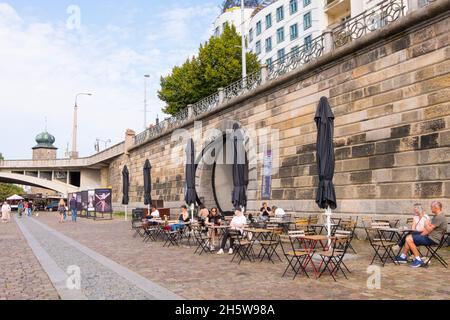 Naplavka, nove mesto, Prag, Tschechische Republik Stockfoto