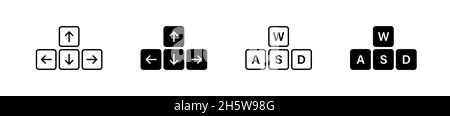 Tastaturpfeil und WASD-Set-Symbol. Einfache minimale flache Vektor für App und Web-Design Stock Vektor