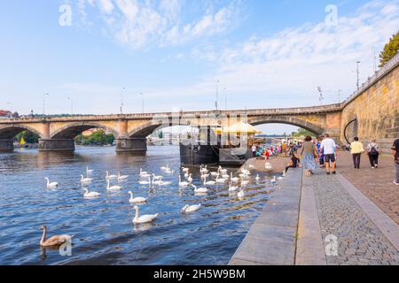 Naplavka, nove mesto, Prag, Tschechische Republik Stockfoto