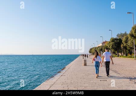 Obala kralja Petra Krešimira IV, Strandpromenade, Altstadt, Zadar, Kroatien Stockfoto