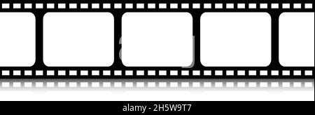 Filmstreifen nahtloser Hintergrund in flachem Stil mit Schatten. Vektorgrafik Stock Vektor