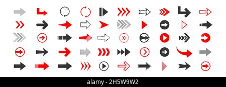 Pfeil groß in flach gesetzt. Symbol für die Cursorzeile. Vektorgrafik für Webdesign Stock Vektor