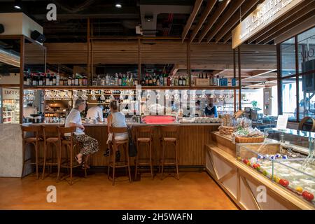 Eataly in London, eine italienische Lebensmittelhalle in der Nähe des Bahnhofs Liverpool Street Stockfoto