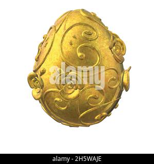 Osterei Aus Glänzendem Metall In Gold Stock Vektor